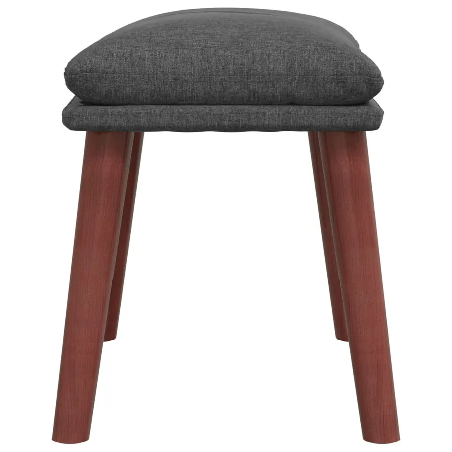 Chaise de relaxation avec repose-pied Gris foncé Tissu - 8