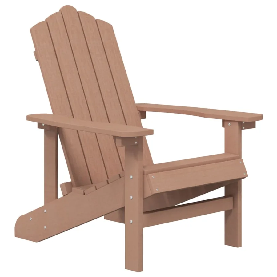 Chaises de jardin Adirondack avec table PEHD Marron - 3