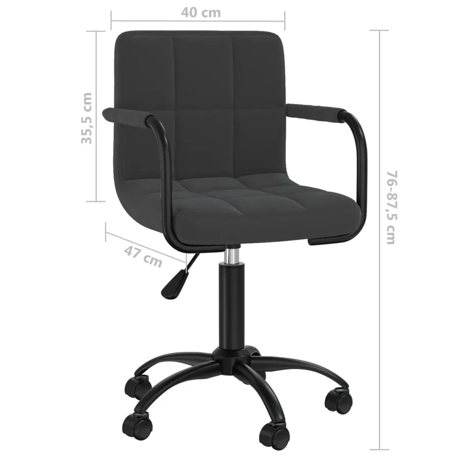 Chaise pivotante de salle à manger Noir Velours - 7