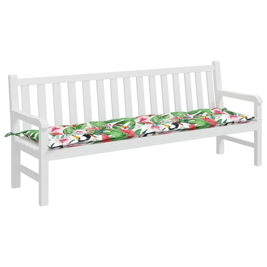 Coussin de banc de jardin multicolore 200x50x7 cm tissu - 3