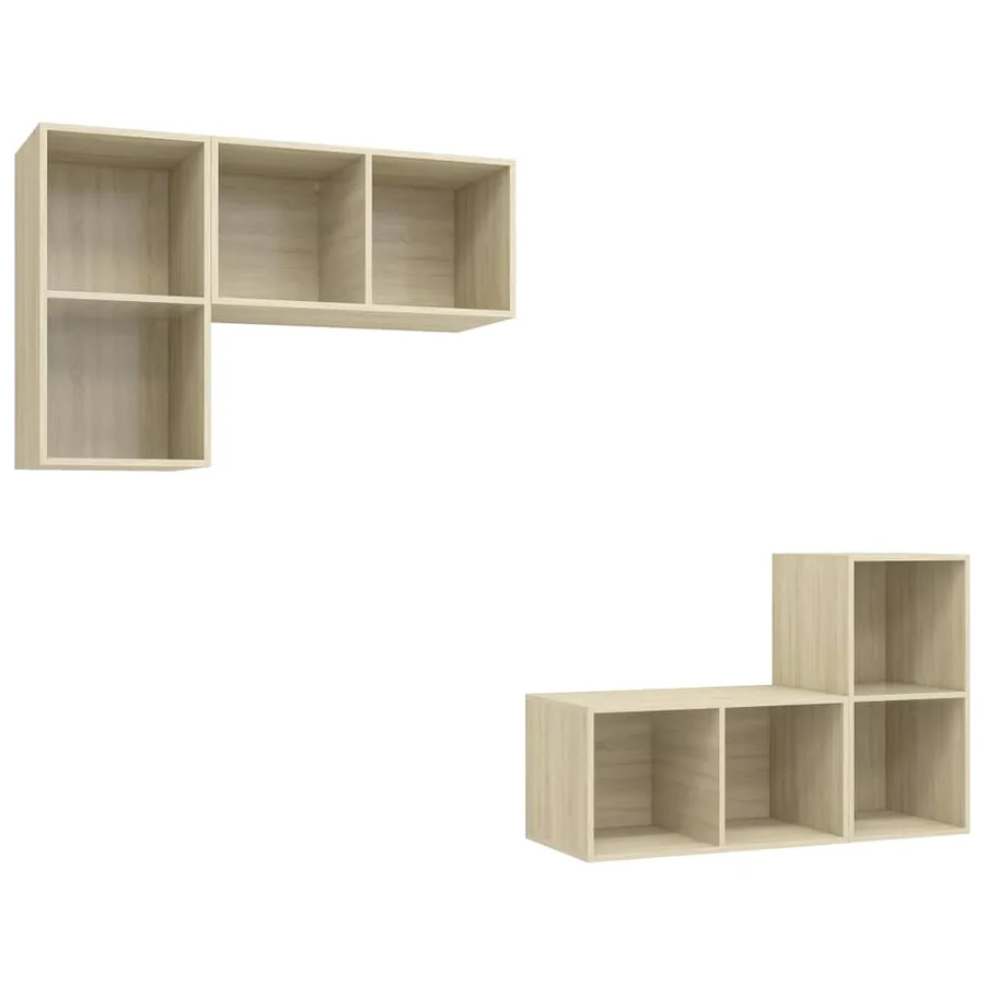 Meubles TV muraux 4 pcs Chêne sonoma Bois d'ingénierie - 2