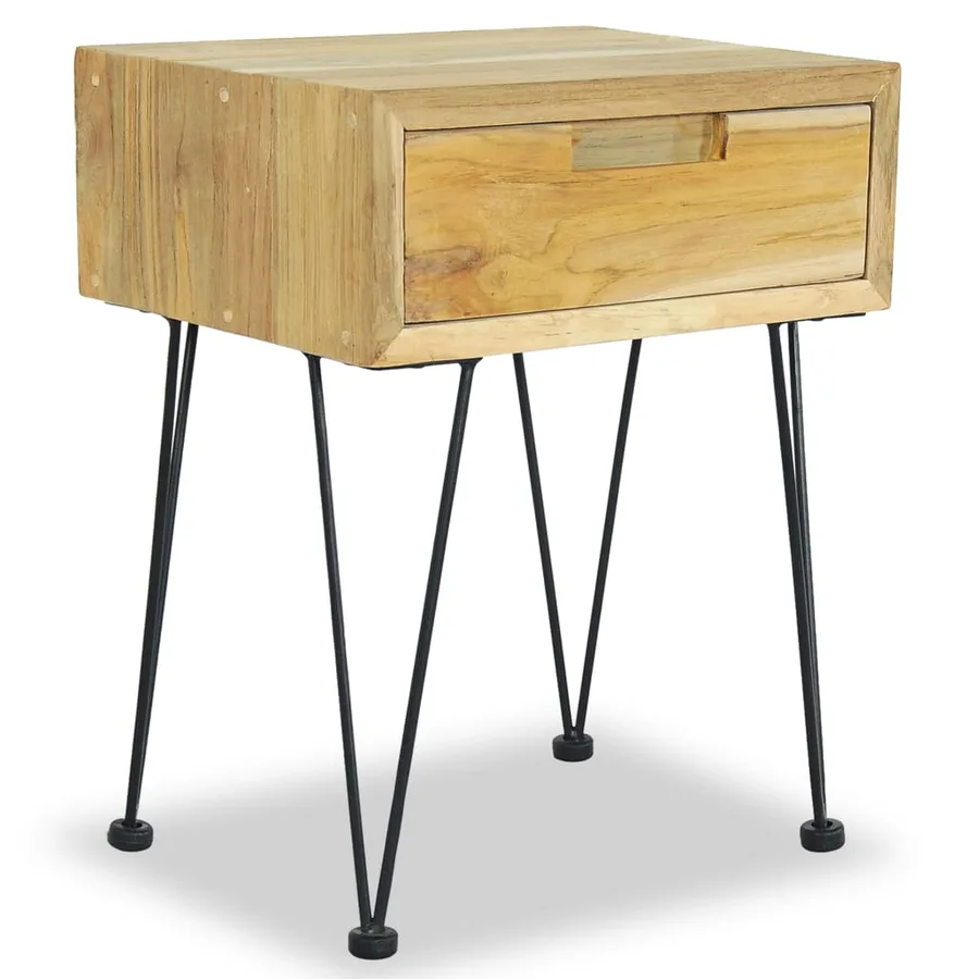 Tables de chevet 2 pcs 40x30x50 cm teck massif - 10