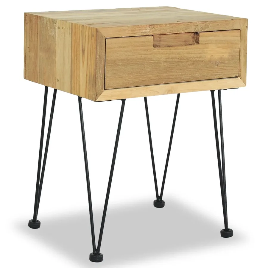 Tables de chevet 2 pcs 40x30x50 cm teck massif - 2
