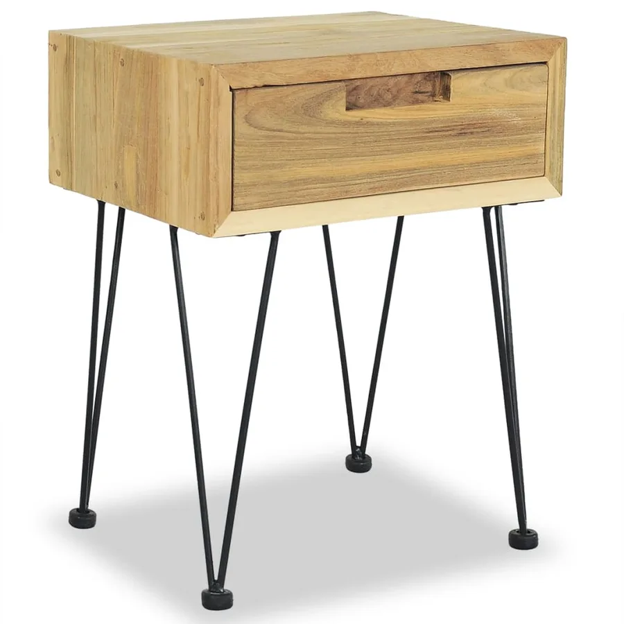 Tables de chevet 2 pcs 40x30x50 cm teck massif - 8