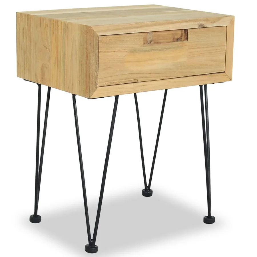 Tables de chevet 2 pcs 40x30x50 cm teck massif - 9