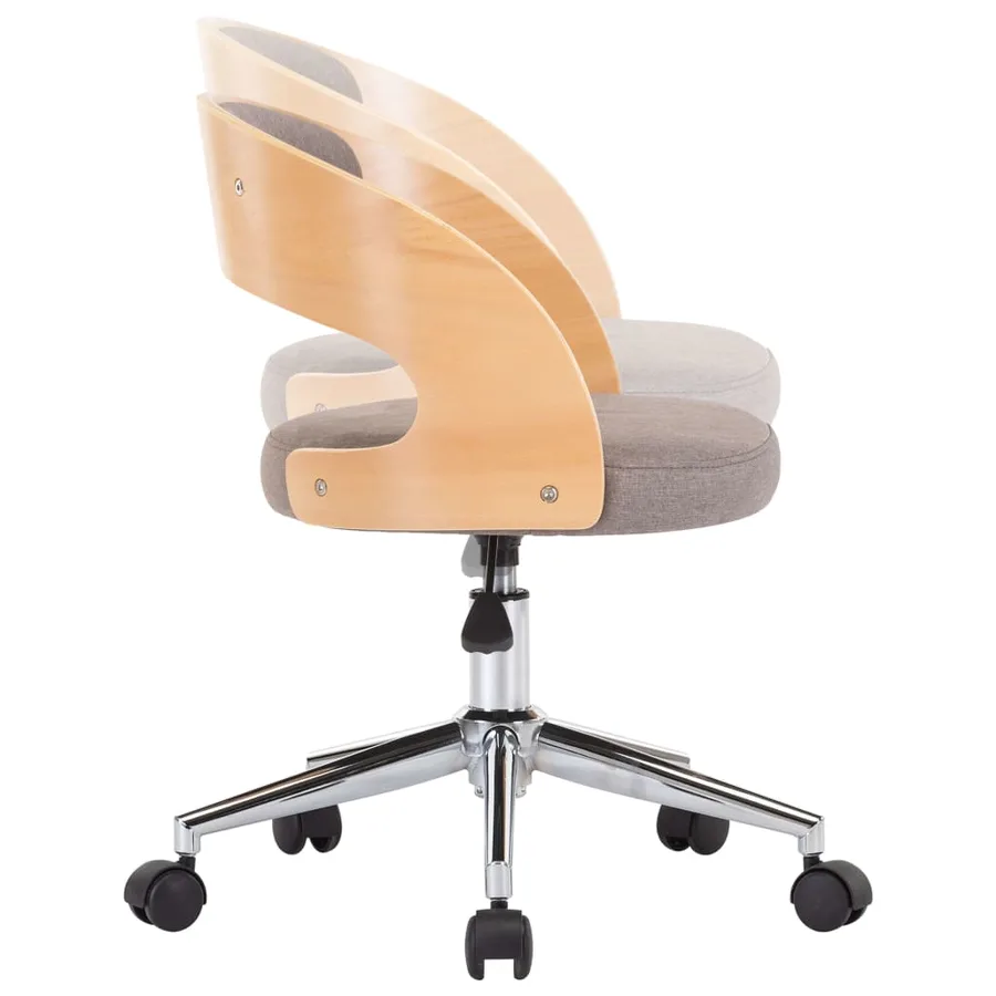 Chaises pivotantes à manger lot de 4 taupe bois courbé et tissu - 6