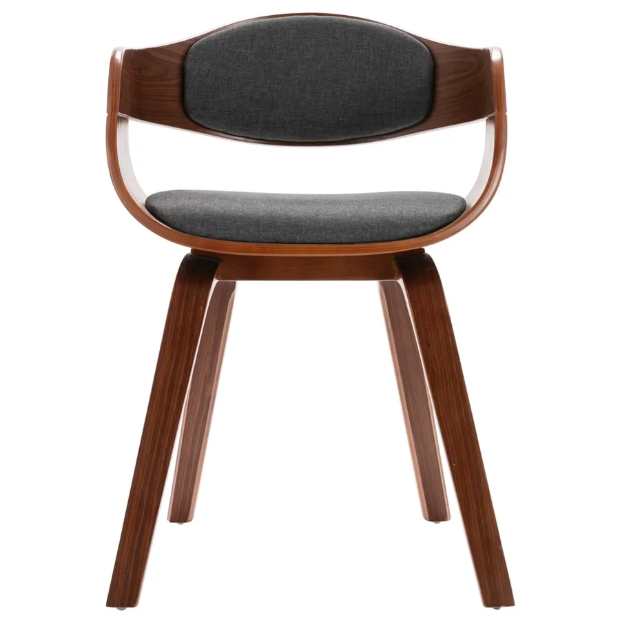 Chaises à manger lot de 6 bois courbé et tissu gris - 4