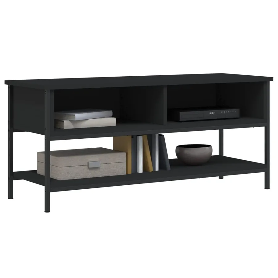 Meuble TV noir 100x35x45 cm bois d'ingénierie - 3