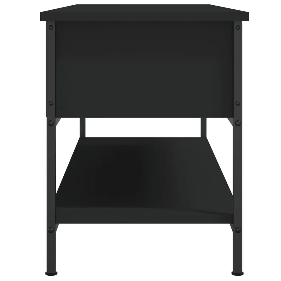 Meuble TV noir 100x35x45 cm bois d'ingénierie - 5