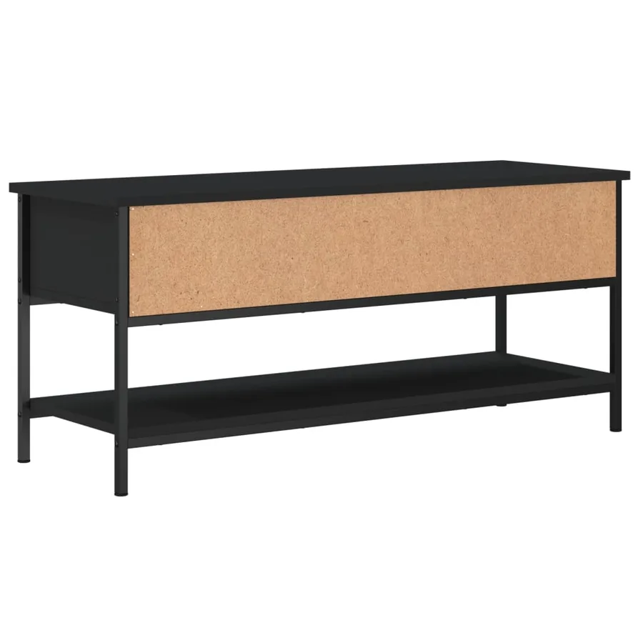 Meuble TV noir 100x35x45 cm bois d'ingénierie - 6