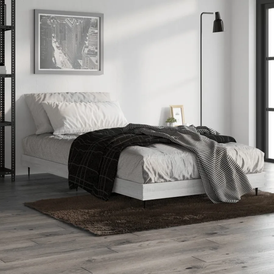 Cadre de lit sans matelas sonoma gris 100x200 cm - 4
