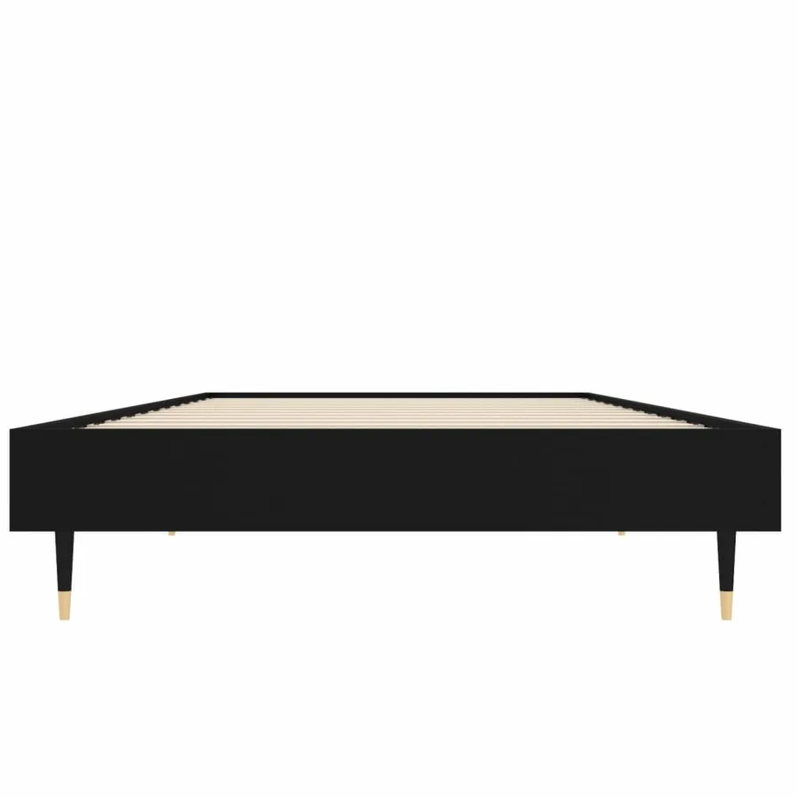 Cadre de lit sans matelas noir 75x190 cm bois ingénierie - 6