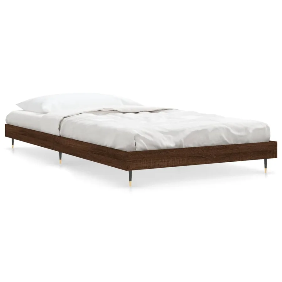 Cadre de lit sans matelas chêne marron 90x190cm bois ingénierie - 2