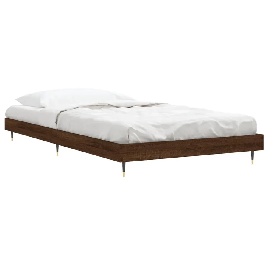 Cadre de lit sans matelas chêne marron 90x190cm bois ingénierie - 4