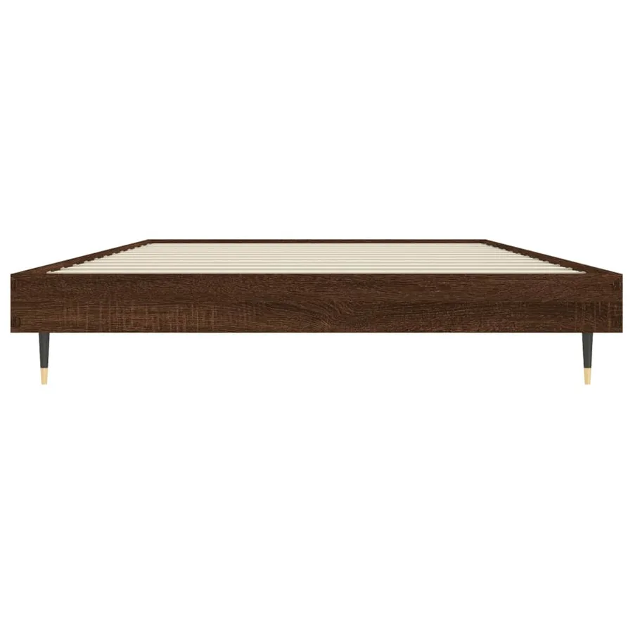 Cadre de lit sans matelas chêne marron 90x190cm bois ingénierie - 6