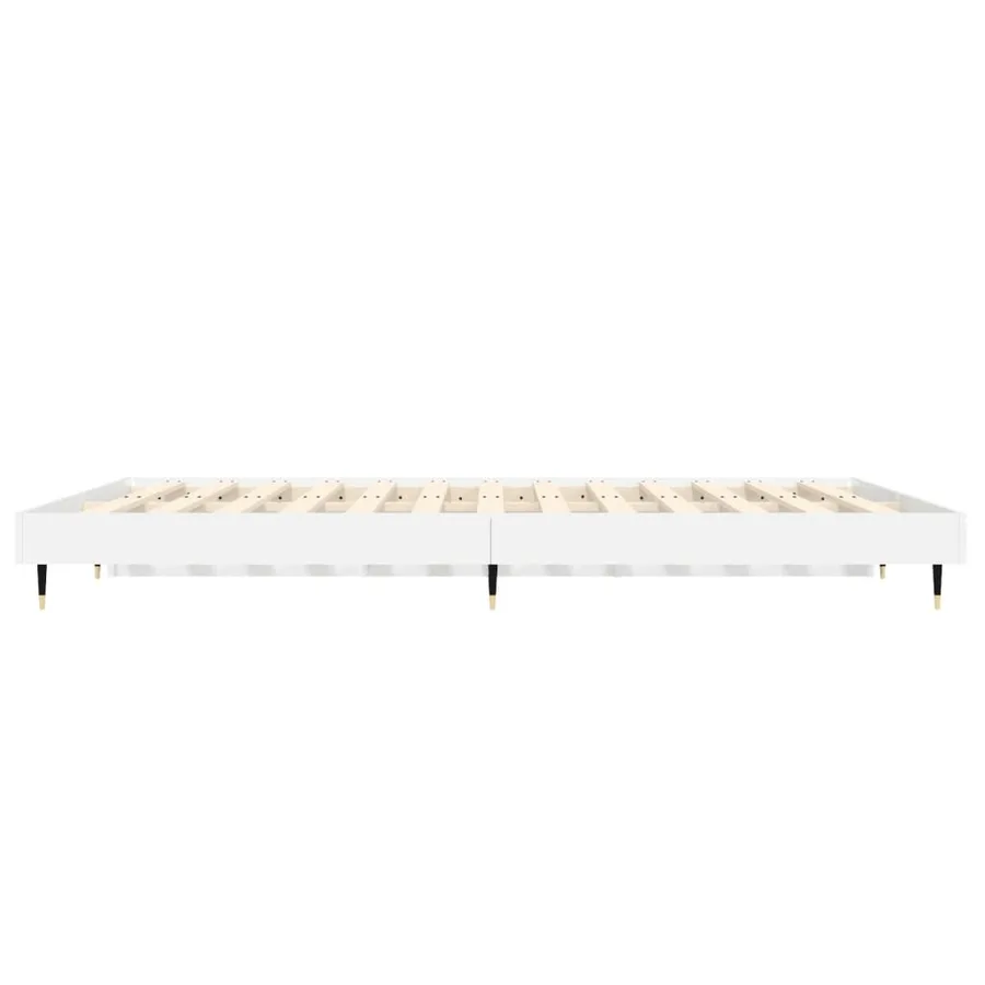 Cadre de lit sans matelas blanc brillant 140x190 cm - 7