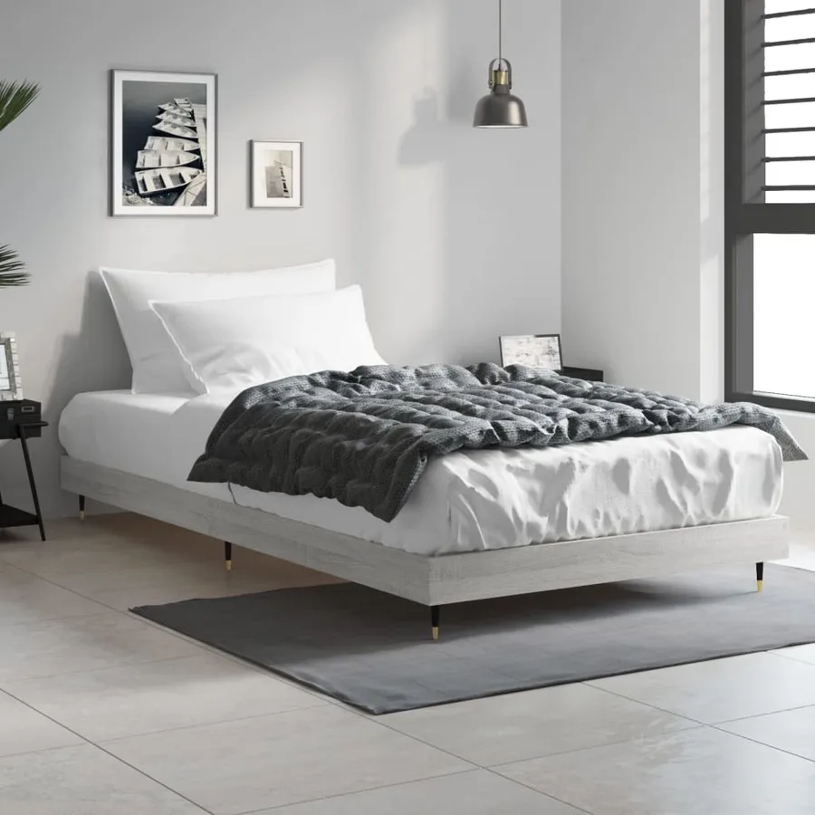 Cadre de lit sans matelas sonoma gris 100x200 cm - 3