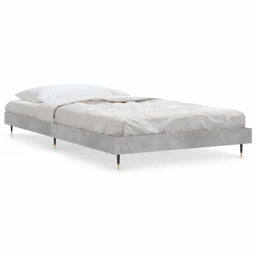 Cadre de lit sans matelas gris béton 100x200 cm - 2