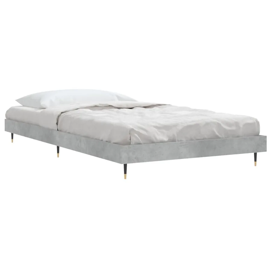 Cadre de lit sans matelas gris béton 100x200 cm - 4