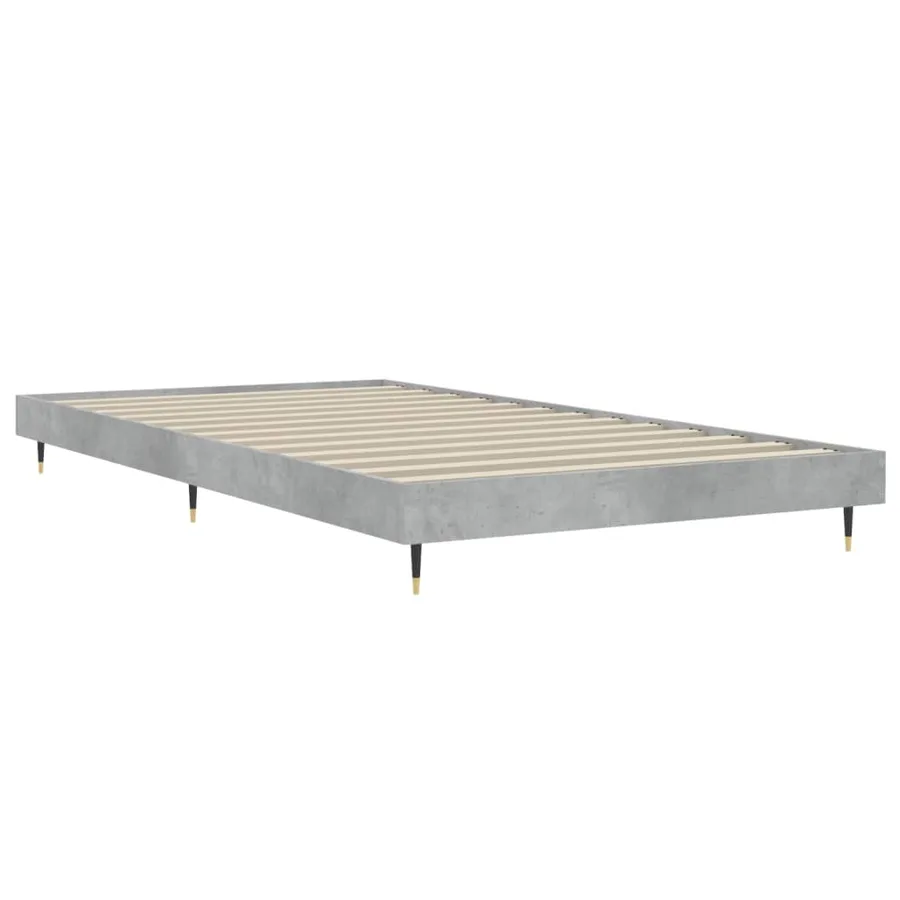 Cadre de lit sans matelas gris béton 100x200 cm - 5