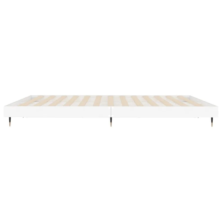 Cadre de lit sans matelas blanc 200x200 cm bois d'ingénierie - 7