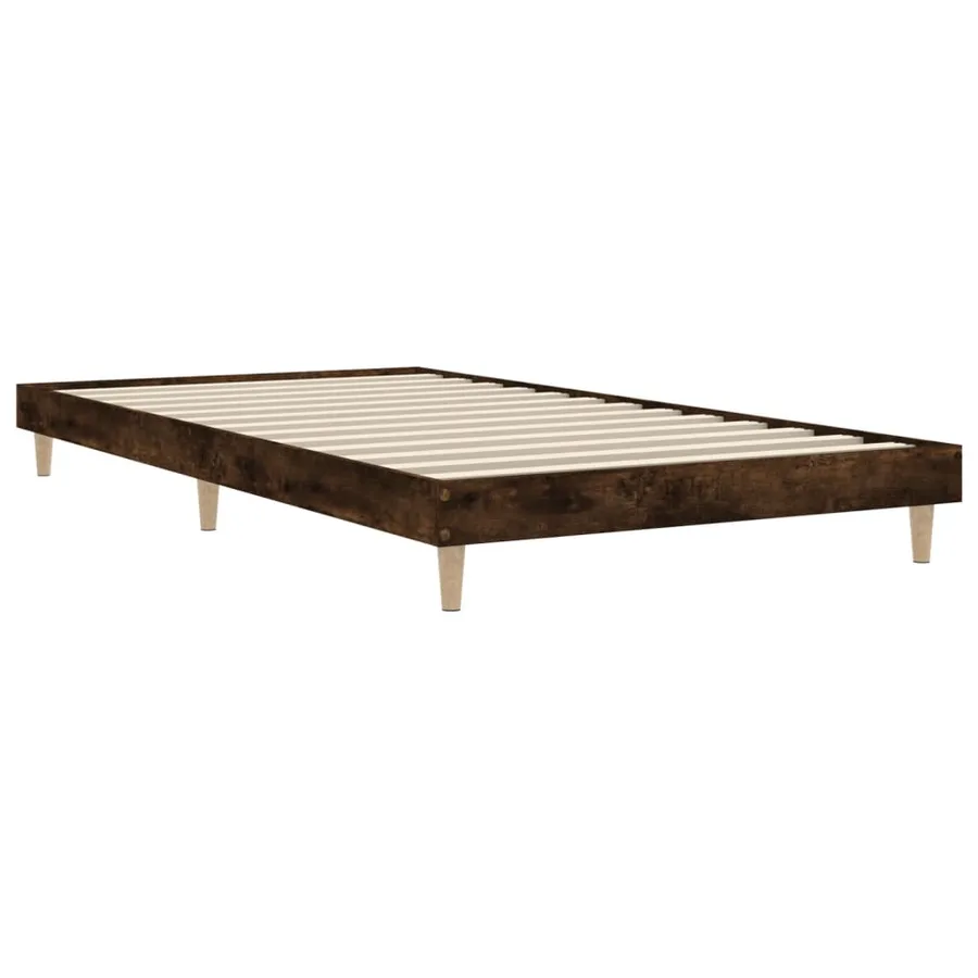 Cadre de lit sans matelas chêne fumé 90x200cm bois d'ingénierie - 3