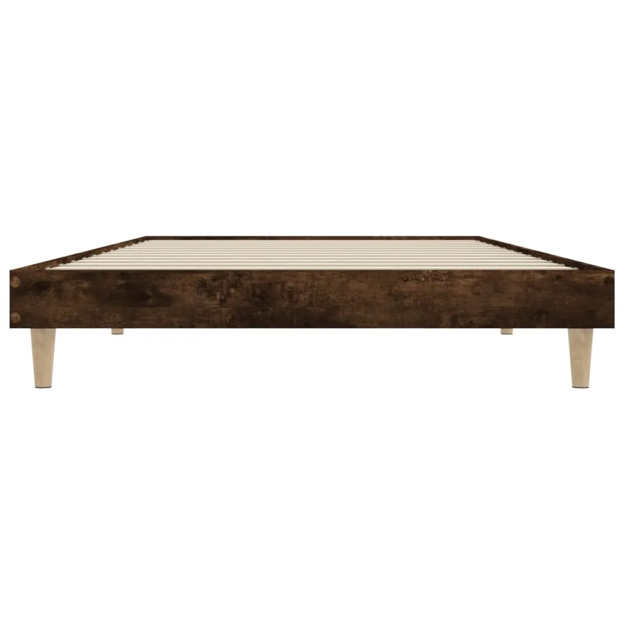 Cadre de lit sans matelas chêne fumé 90x200cm bois d'ingénierie - 6