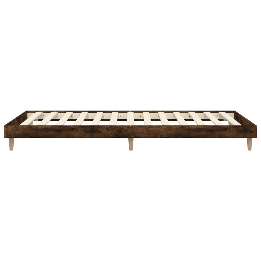 Cadre de lit sans matelas chêne fumé 90x200cm bois d'ingénierie - 7