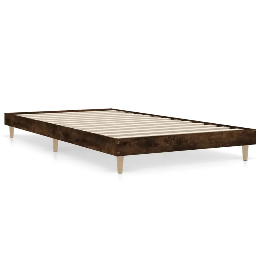 Cadre de lit sans matelas chêne fumé 100x200 cm bois ingénierie - 2