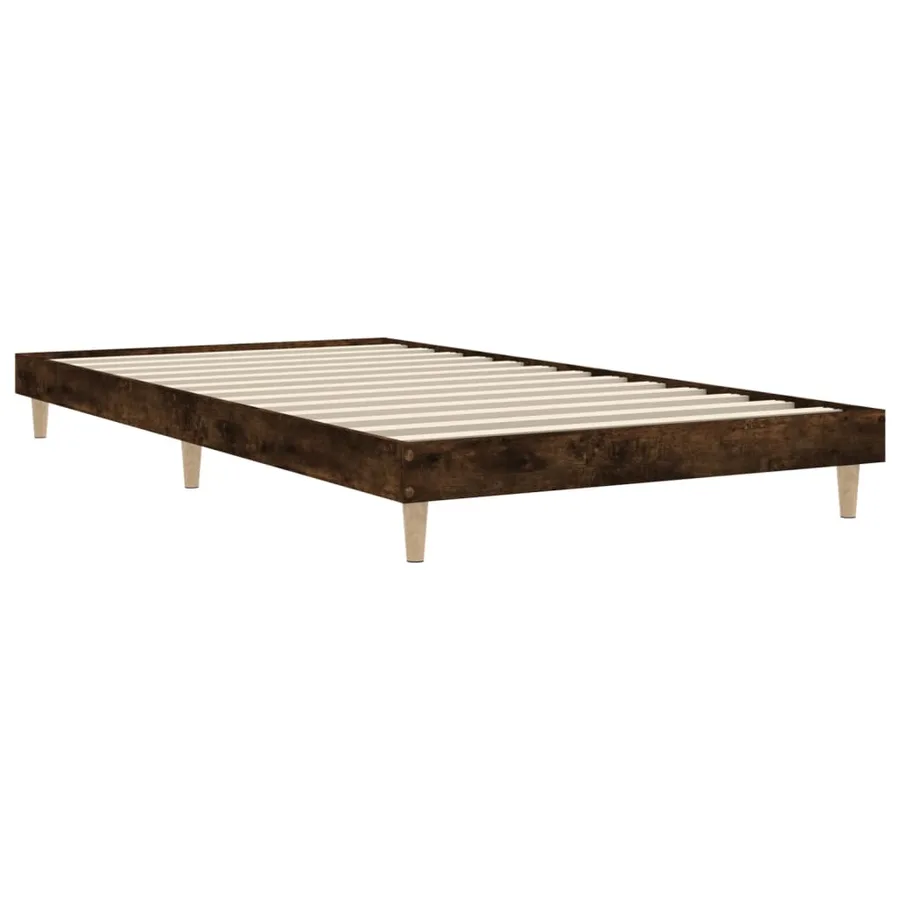 Cadre de lit sans matelas chêne fumé 100x200 cm bois ingénierie - 3