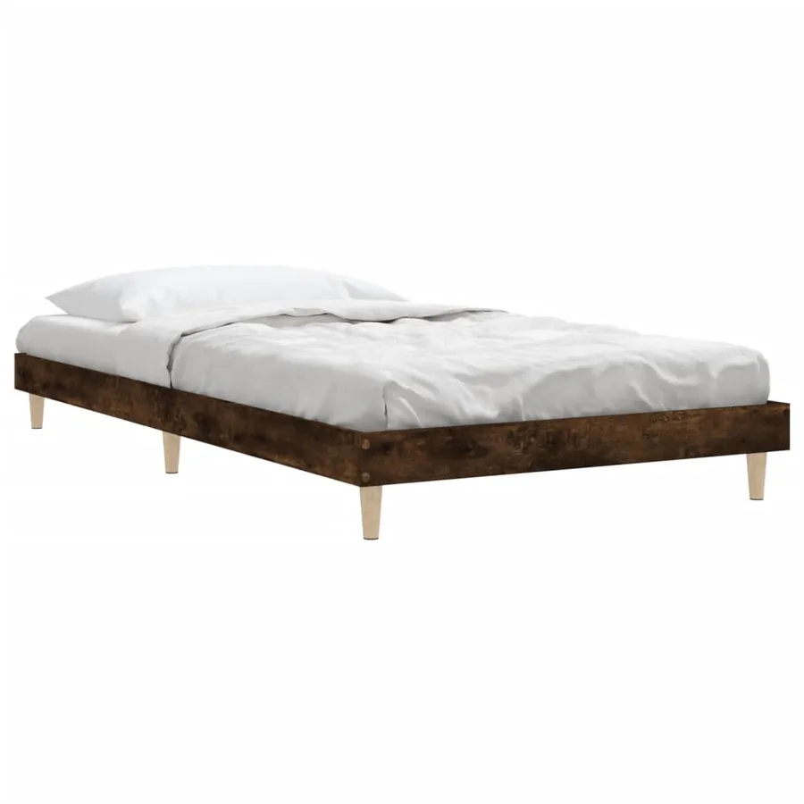 Cadre de lit sans matelas chêne fumé 100x200 cm bois ingénierie - 5