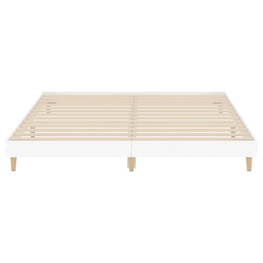 Cadre de lit sans matelas blanc 200x200 cm bois d'ingénierie - 6