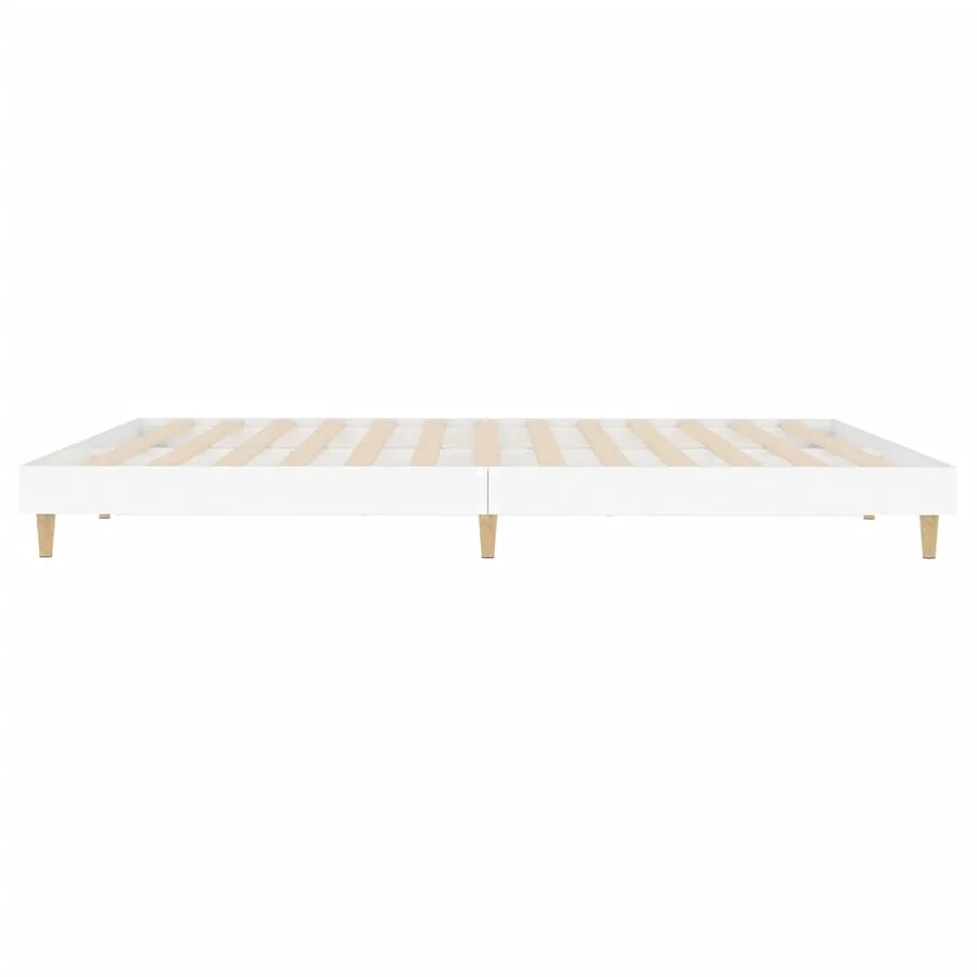 Cadre de lit sans matelas blanc 200x200 cm bois d'ingénierie - 7