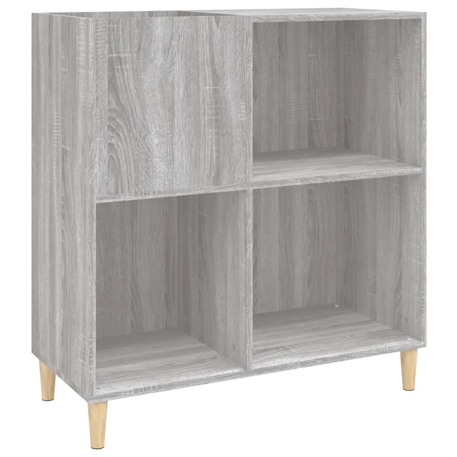 Armoire à disques sonoma gris 84,5x38x89 cm bois d'ingénierie - 2