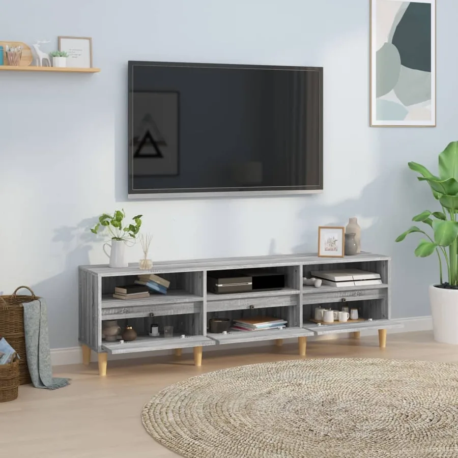 Meuble TV Sonoma gris 150x30x44,5 cm bois d'ingénierie - 3