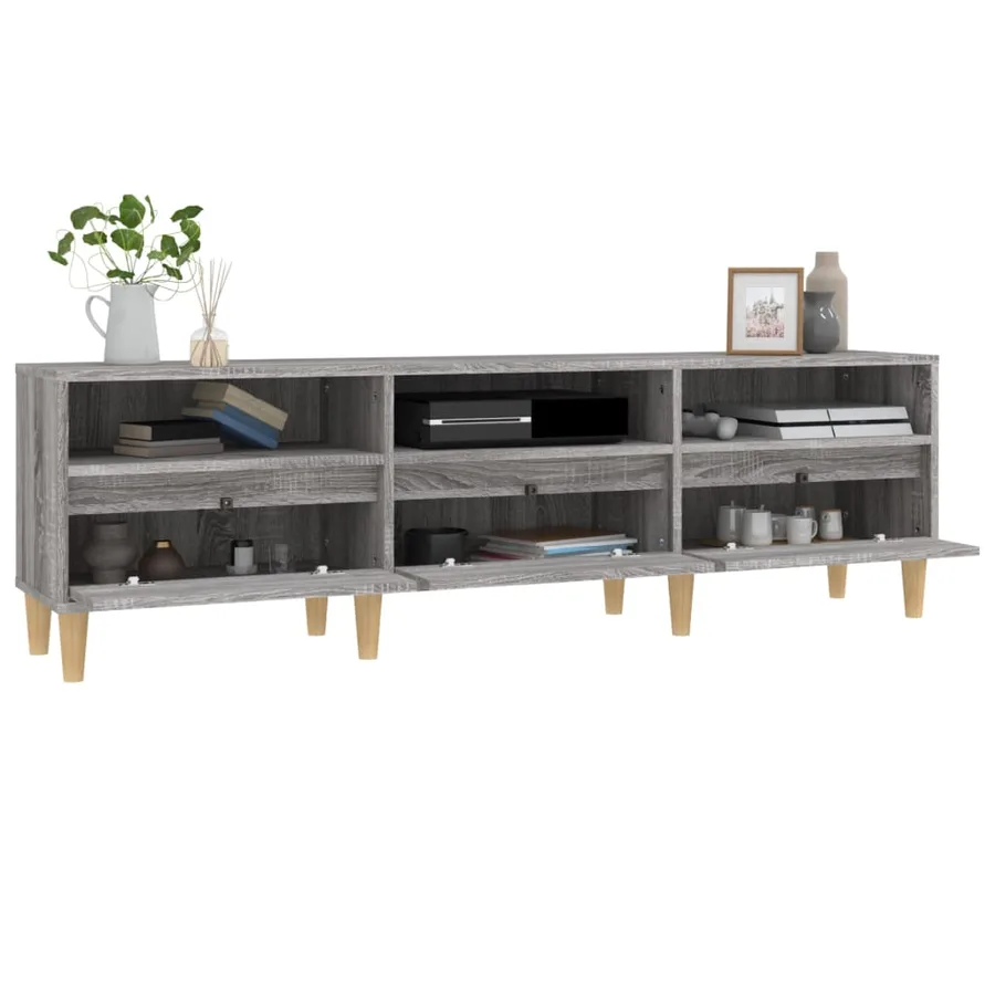 Meuble TV Sonoma gris 150x30x44,5 cm bois d'ingénierie - 5