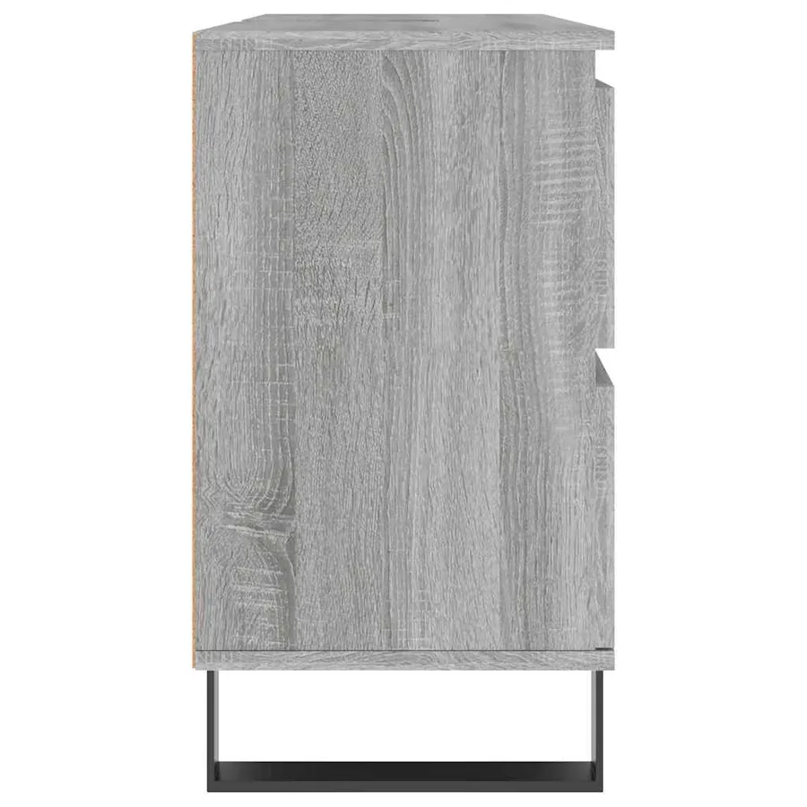 Armoire salle de bain sonoma gris 80x33x60 cm bois d'ingénierie - 6