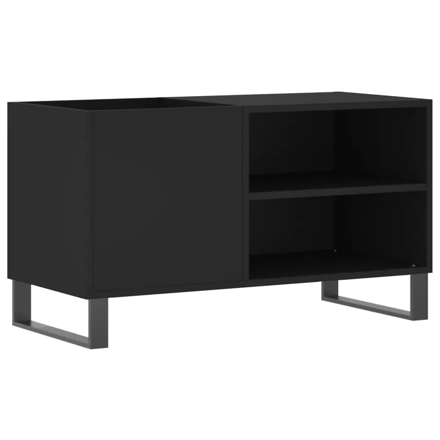 Armoire à disques noir 85x38x48 cm bois d'ingénierie - 2