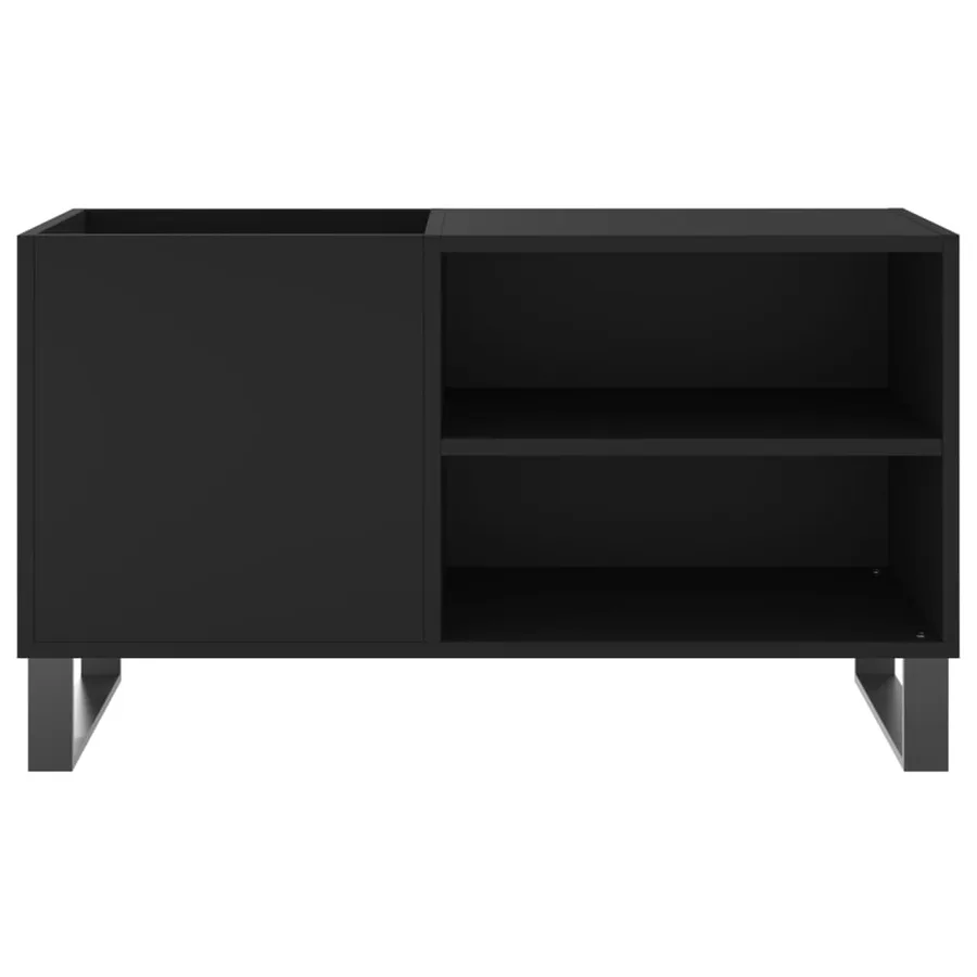 Armoire à disques noir 85x38x48 cm bois d'ingénierie - 4