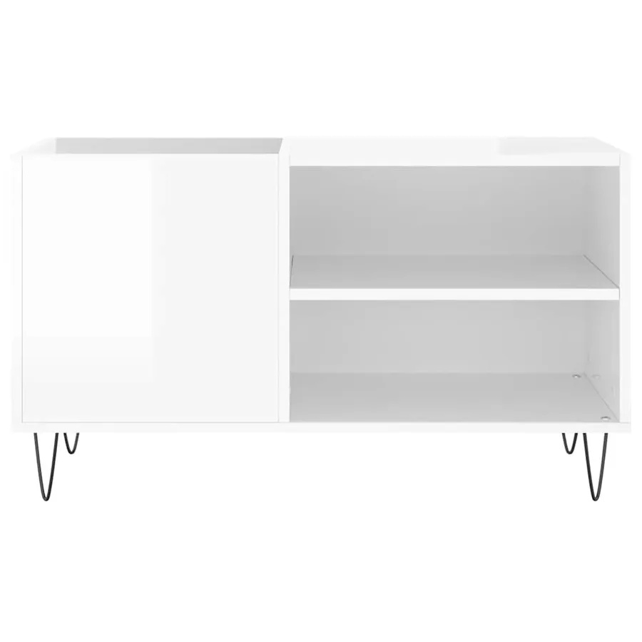 Armoire à disques blanc brillant 85x38x48 cm bois d'ingénierie - 4