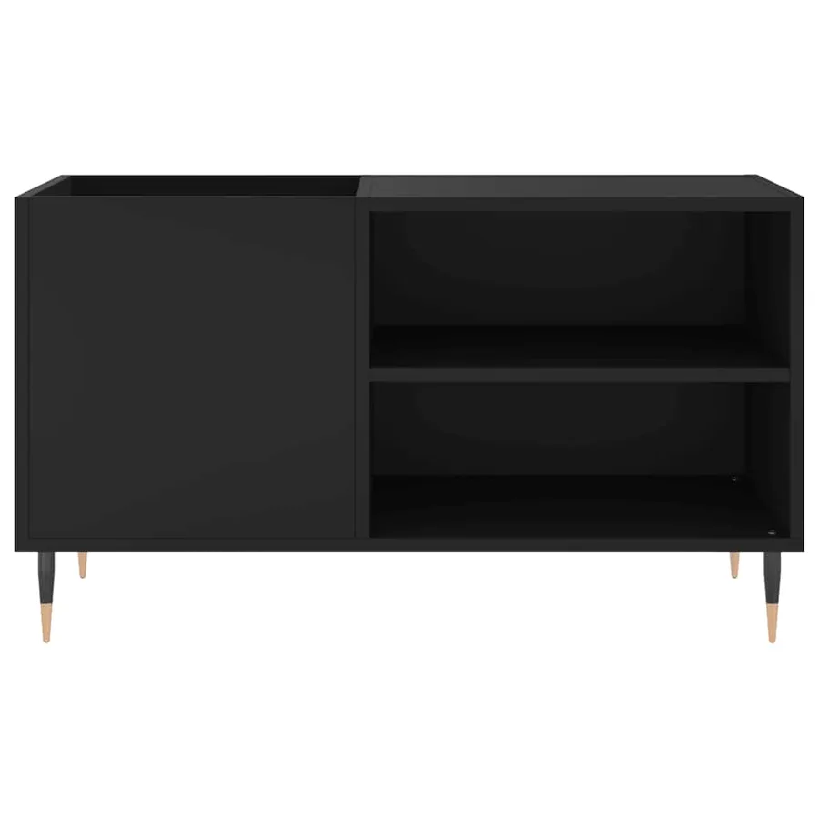 Armoire à disques noir 85x38x48 cm bois d'ingénierie - 4