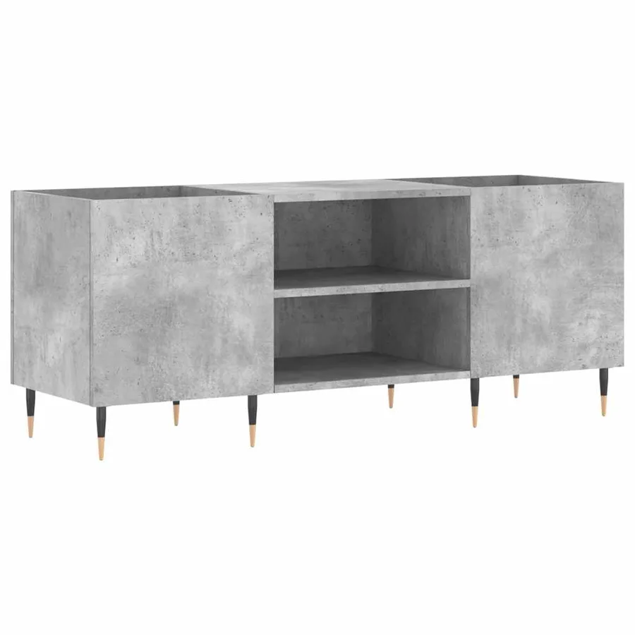 Armoire à disques gris béton 121x38x48 cm bois d'ingénierie - 2