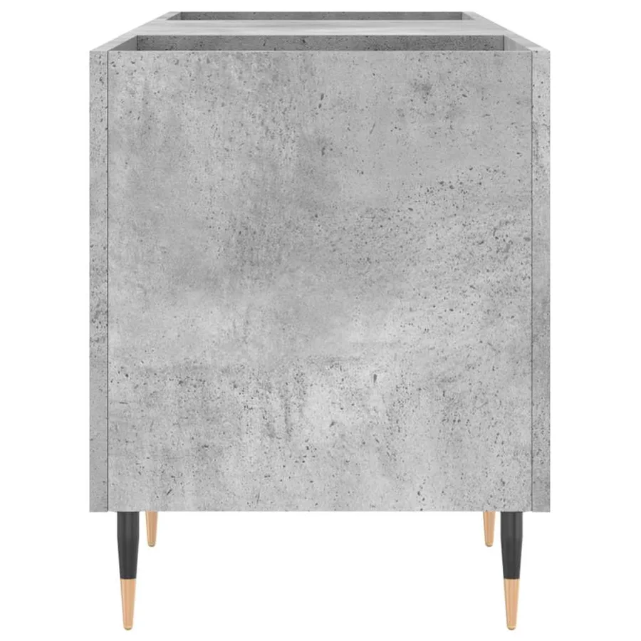 Armoire à disques gris béton 121x38x48 cm bois d'ingénierie - 5