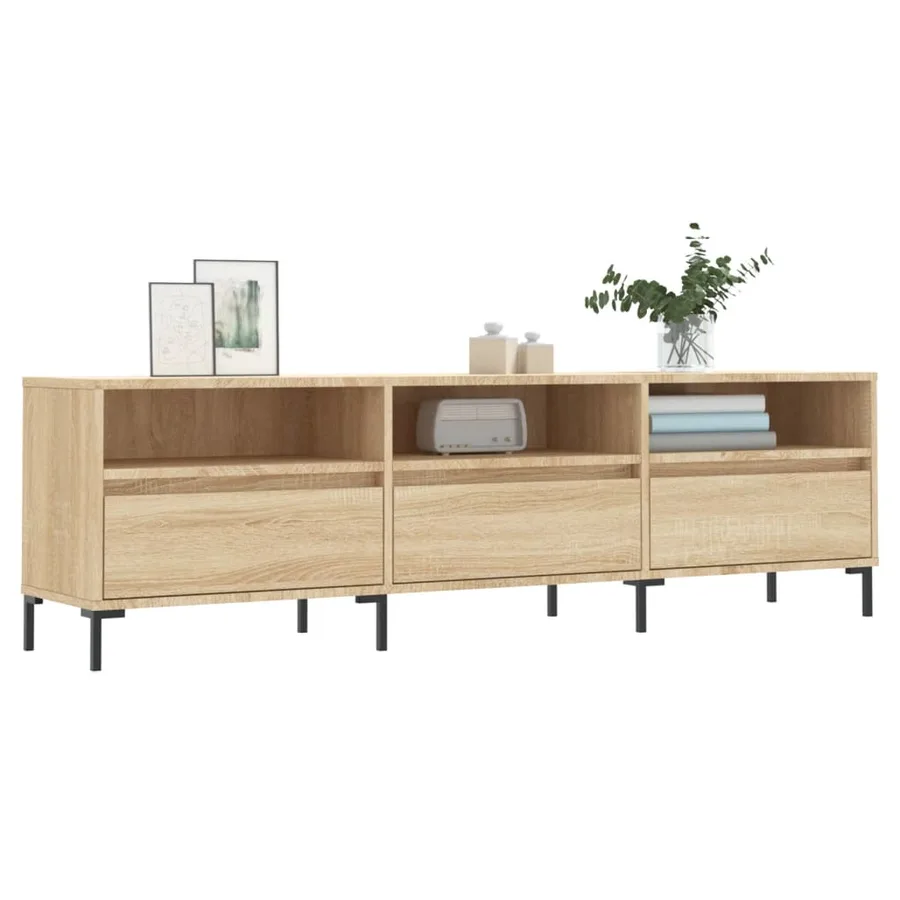 Meuble TV chêne sonoma 150x30x44,5 cm bois d'ingénierie - 3