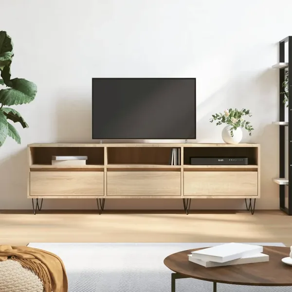 Meuble TV chêne sonoma 150x30x44,5 cm bois d'ingénierie
