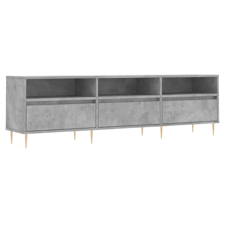 Meuble TV gris béton 150x30x44,5 cm bois d'ingénierie - 2