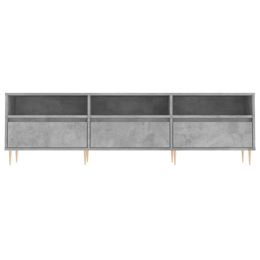 Meuble TV gris béton 150x30x44,5 cm bois d'ingénierie - 5