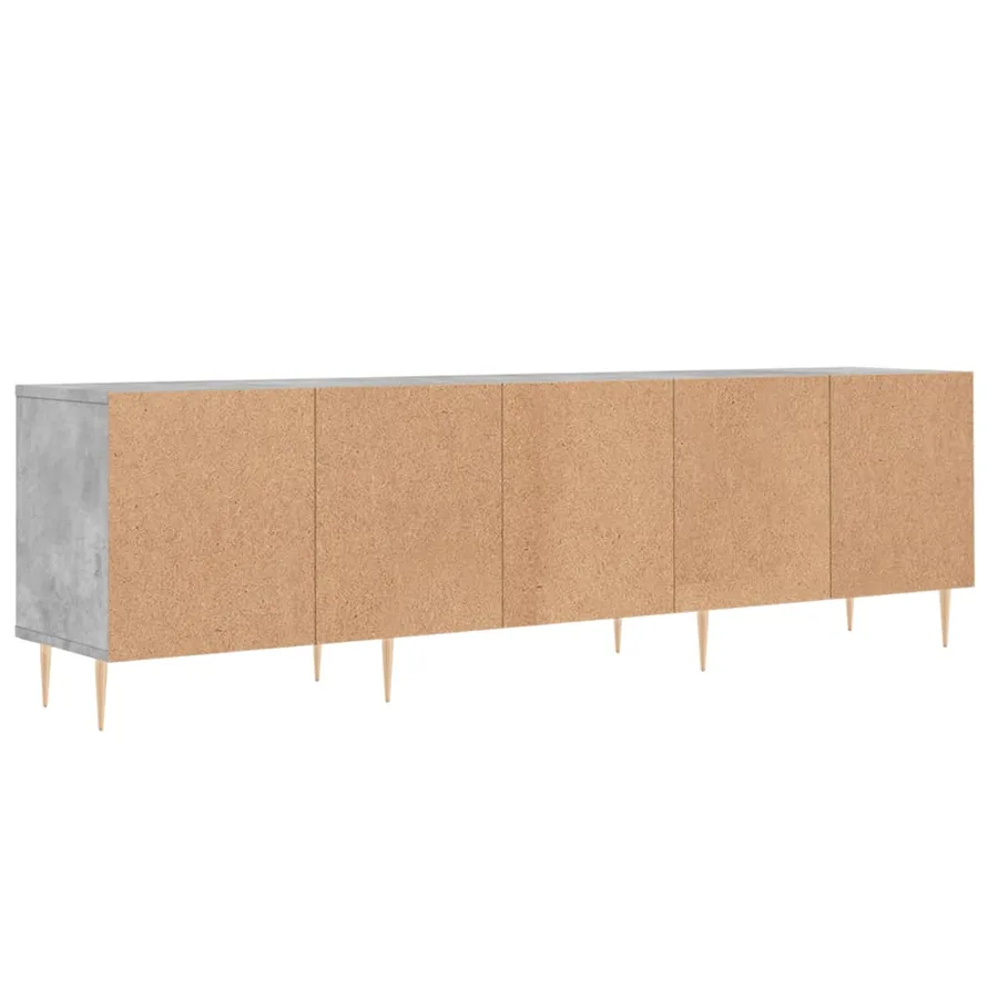Meuble TV gris béton 150x30x44,5 cm bois d'ingénierie - 8
