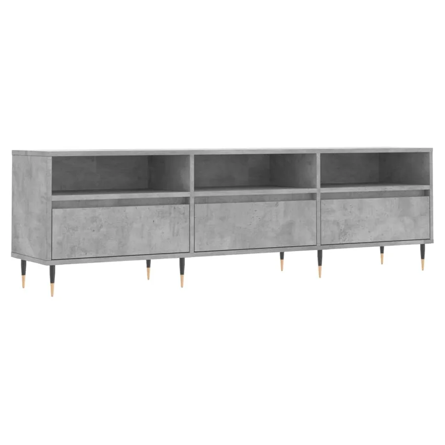 Meuble TV gris béton 150x30x44,5 cm bois d'ingénierie - 2
