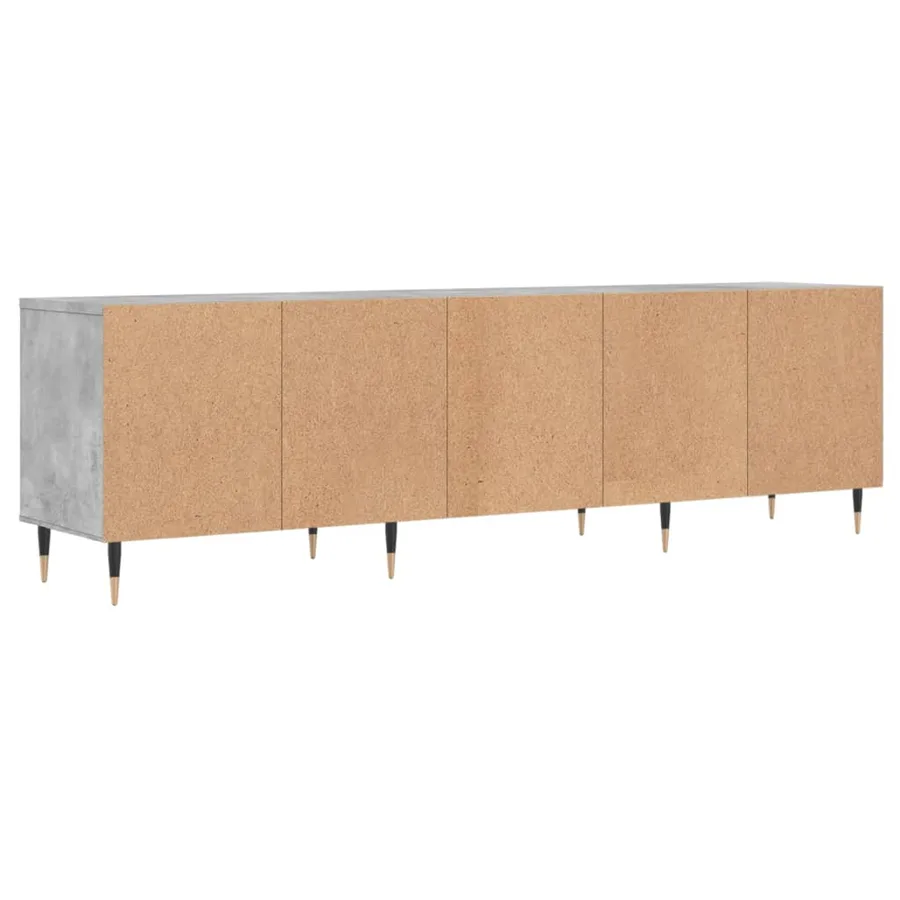 Meuble TV gris béton 150x30x44,5 cm bois d'ingénierie - 8